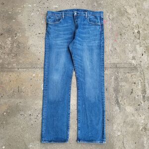 Levi's 501 Mens 38x32 Blue Jeans Pants Faded Grunge Button Fly Grunge Stretch